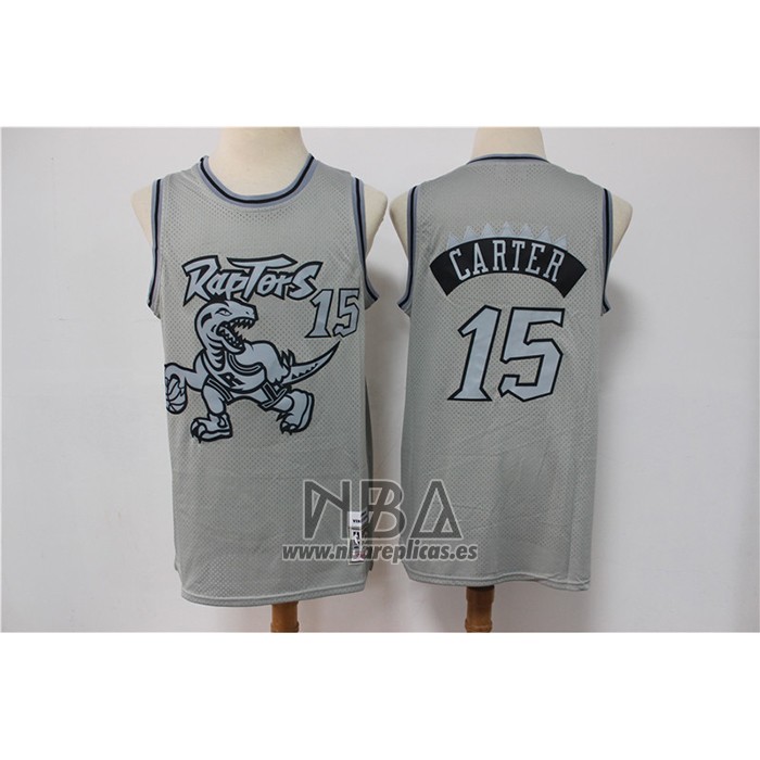 Camiseta Toronto Raptors Vince Carter NO 15 Mitchell & Ness 1994-95 Gris